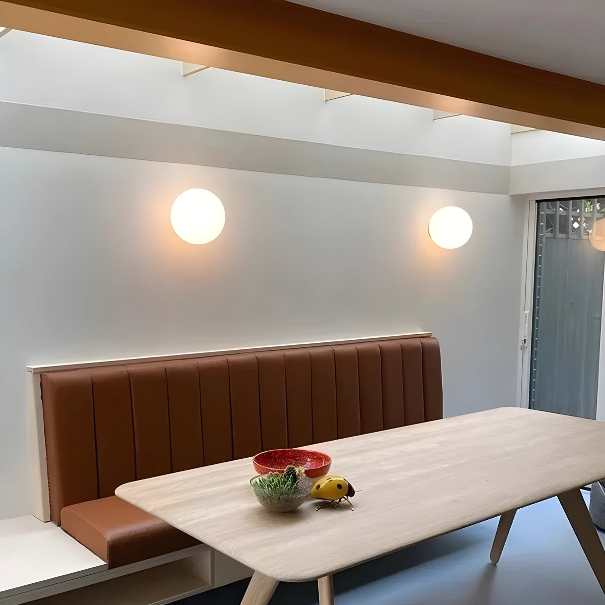 Wandleuchte Milchglas Rund G9-Fassung Modernes nordisches Interieur Sanfte Atmosphäre Flur Wohnzimmer Badezimmer | Sansoti