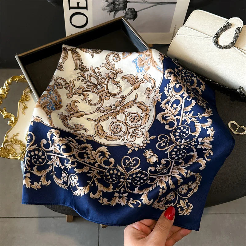 Quadratisches Halstuch 70x70 cm aus Polyester, multifunktionales Haarband und Halstuch für den Hals, Damen, vier Jahreszeiten, dekorativ | Sansoti