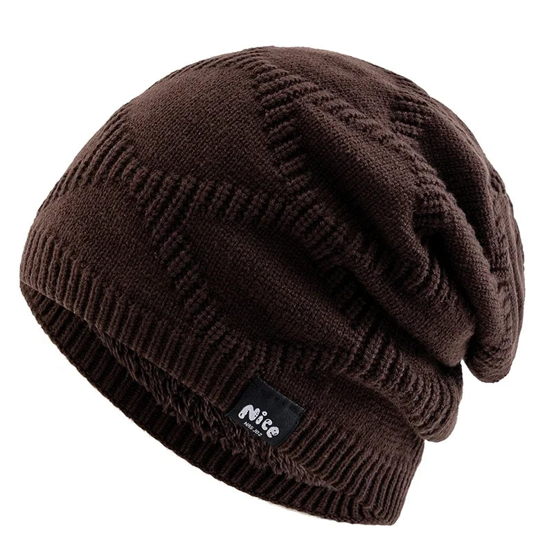 Gebreide Wintermuts Unisex Fleece Gevoerd Slouchy Beanie Volwassenen Breipatroon Outdoor Hoofddeksel | Sansoti