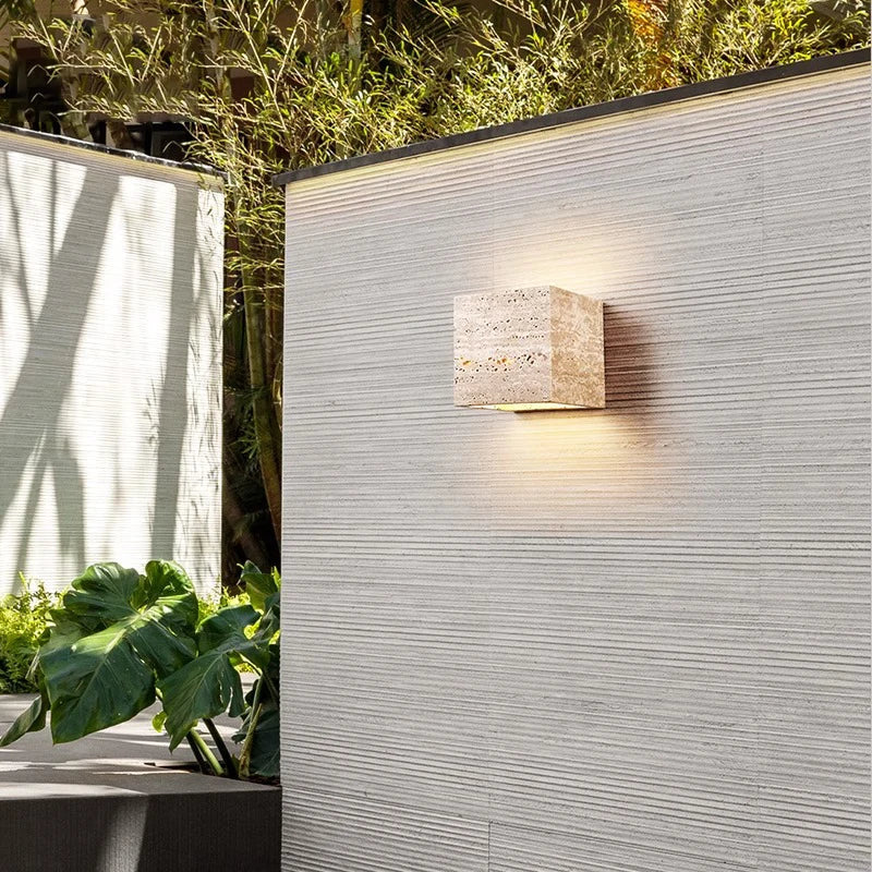 Buitenlamp Travertin Steen Up Down LED IP65 3000K Gevel | Sansoti