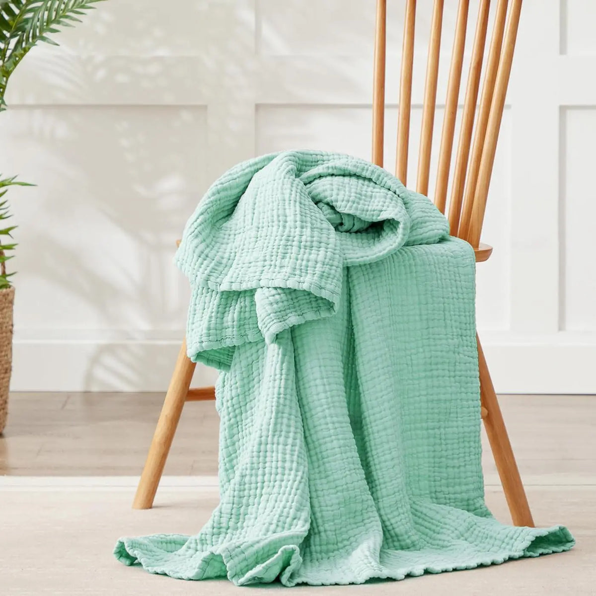 Mousseline Deken 6-laags 100% Katoen Zacht Ademend Lichtgewicht Plaid Voor Slaapkamer Bank Sofa Reizen | Sansoti