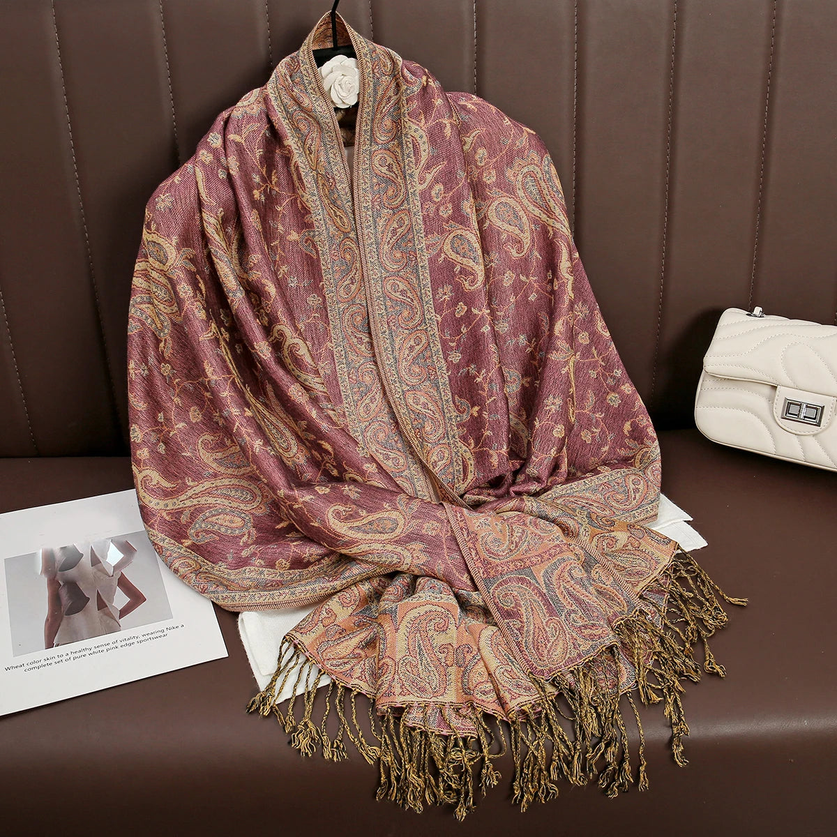 Pashmina Wrap Cashmere-look Women's 70x190cm Soft Winter Scarf Four Seasons Warm Foulard Elegant Scarf | Sansoti
