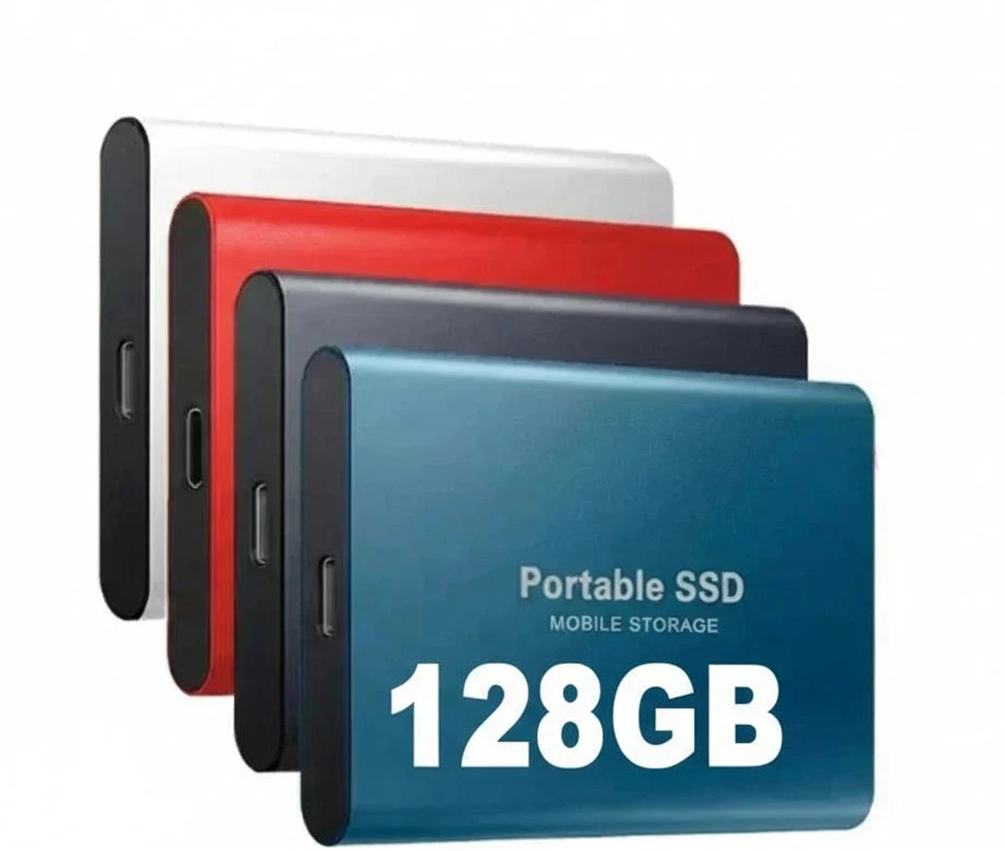 Externe SSD-schijf 128GB Geanodiseerd Aluminium Snelle Gegevensopslag USB-C Draagbare Computerhardware | Sansoti