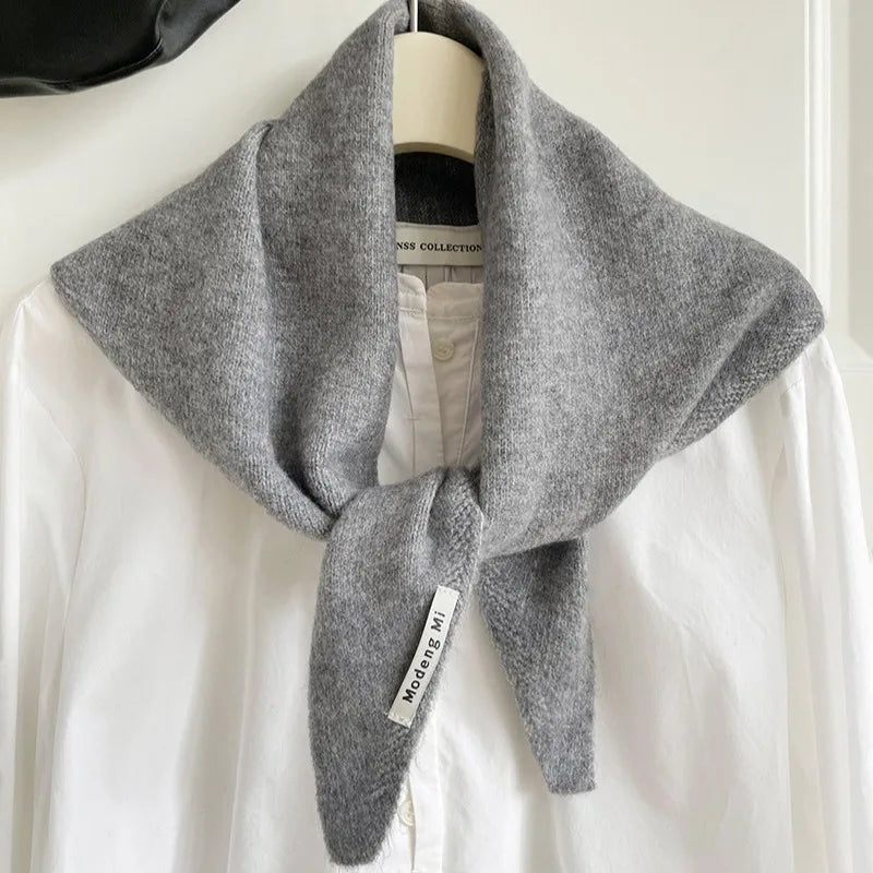 Gestricktes dreieckiges Wolltuch für Damen und Herren, Kaschmir, Winteraccessoire, lässig, elegant und bequem | Sansoti