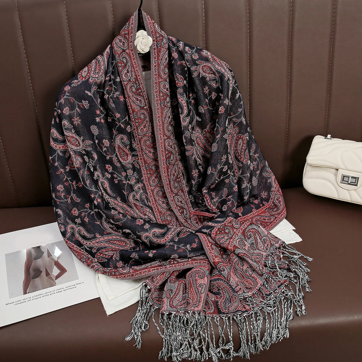 Pashmina Wrap Cashmere-look Women's 70x190cm Soft Winter Scarf Four Seasons Warm Foulard Elegant Scarf | Sansoti