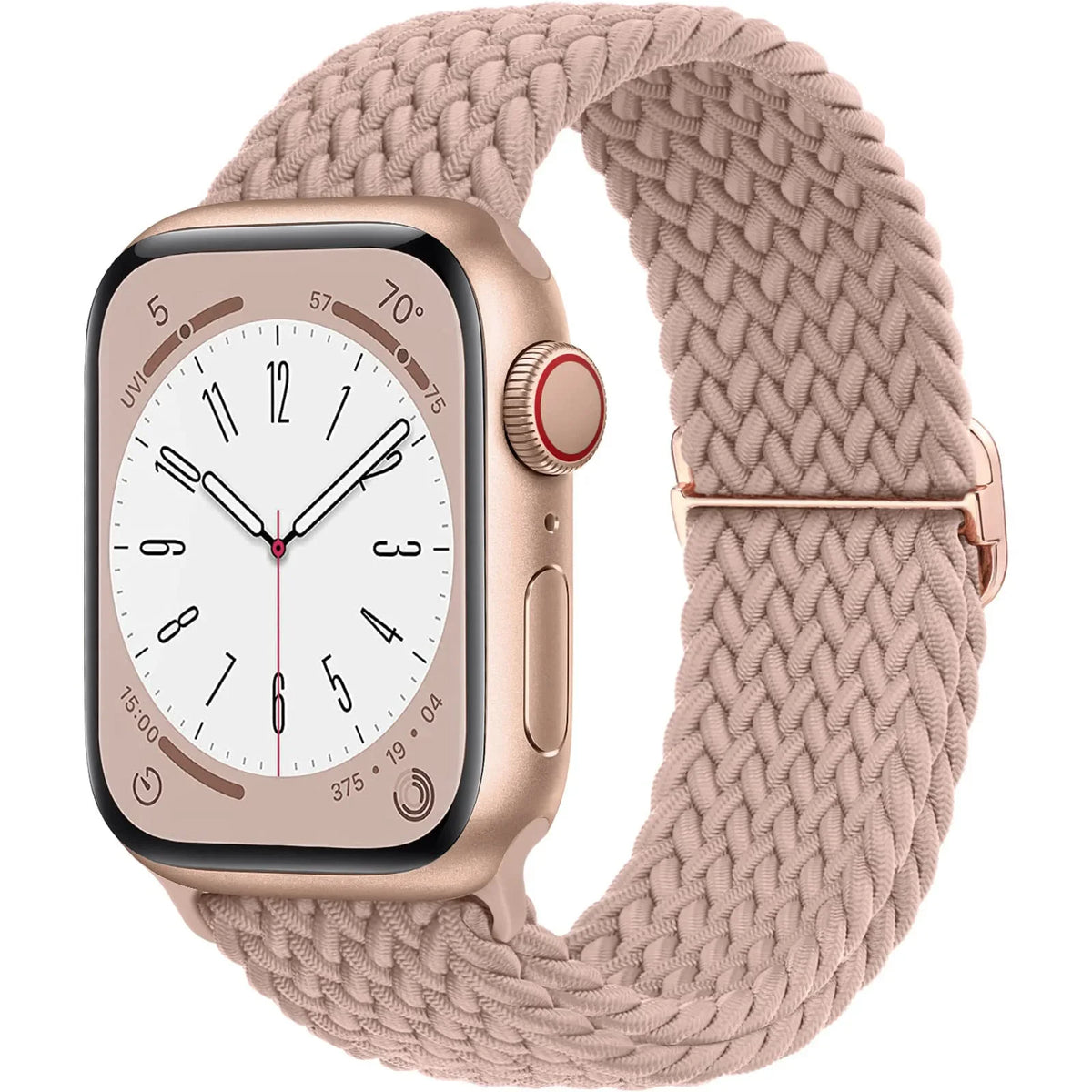 Elastisch gevlochten nylon smartwatch-bandje, 38–49 mm, verstelbaar en ademend, sportband voor Apple Watch | Sansoti