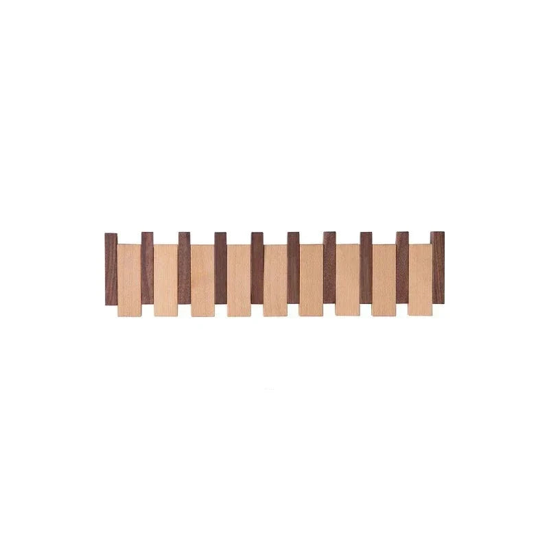 Magnetische Wandkapstok met Inklapbare Haken | 4-10 Haken | Hout | Sansoti