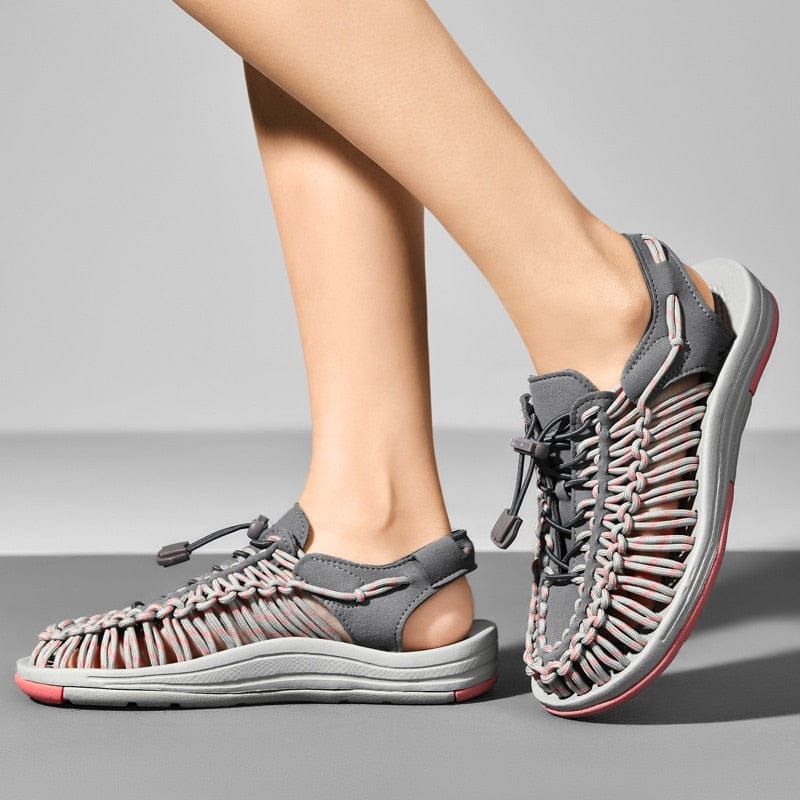 Gevlochten Dames Sandalen – Ademend Design – Lichtgewicht Zomerschoeisel – Flexibele Gummizool – Meerdere Kleuren Verkrijgbaar | Sansoti