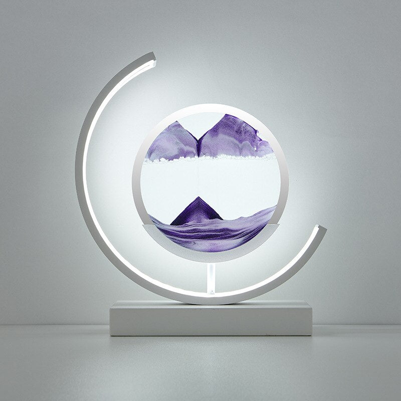Lampe de table LED acrylique pivotante paysage de sable noir salon chambre lampe d'ambiance lampe de chevet lampe décorative | Restfield