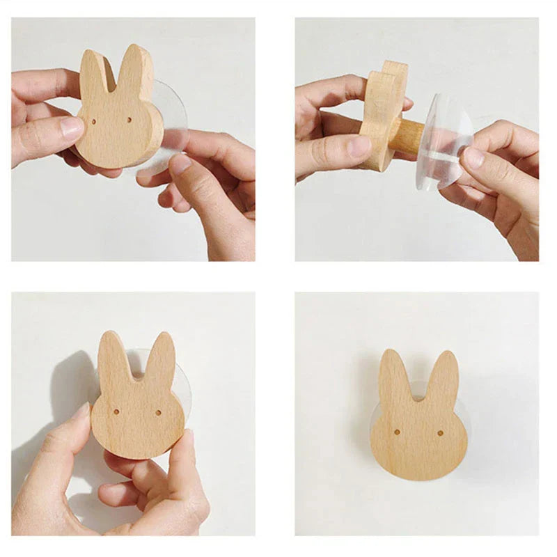 Wandhaken Hout Dieren Zelfklevend Kinderkamer Kapstokhaak Scandinavisch Design Kapstokhaakjes Muur Decoratie | Sansoti
