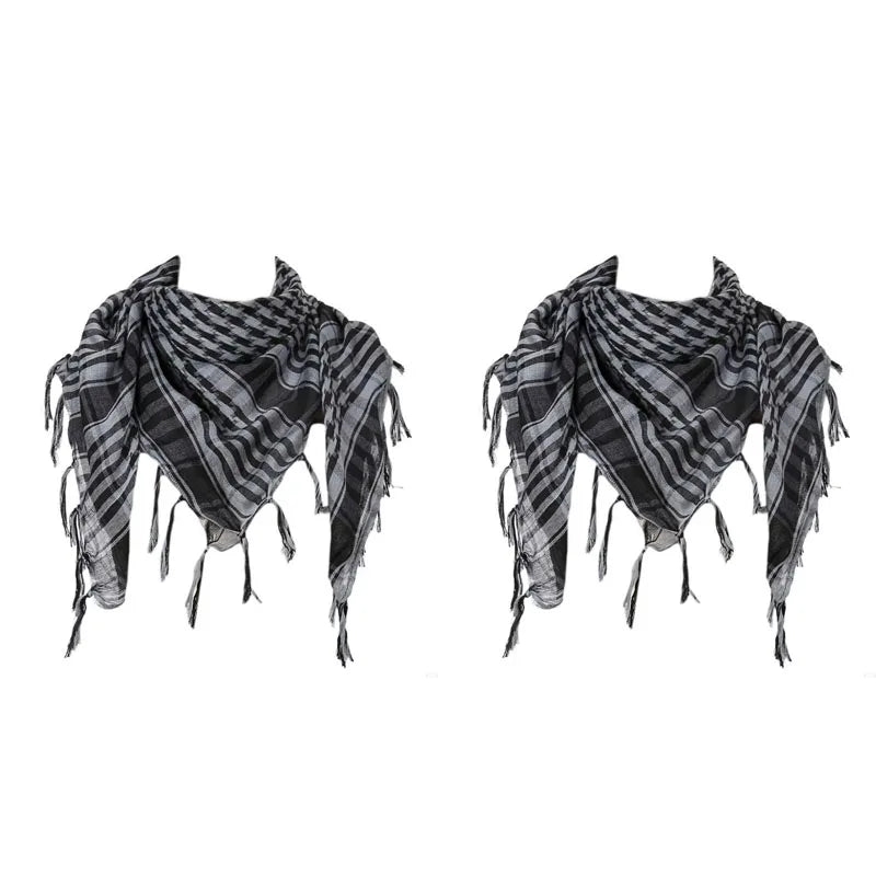 Bufanda de punto tradicional 100x100 cm con flecos para hombre y mujer, cálida y cómoda, de tejido suave para el invierno | Sansoti