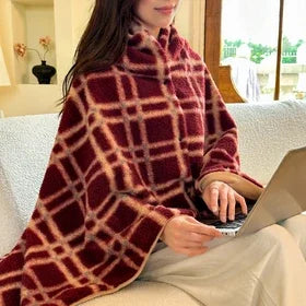 Omkeerbare Geruite Plaid Kasjmierlook Polyester Zachte Deken voor Bank Bed Reizen Sjaal Herfst Winter Thuis | Sansoti