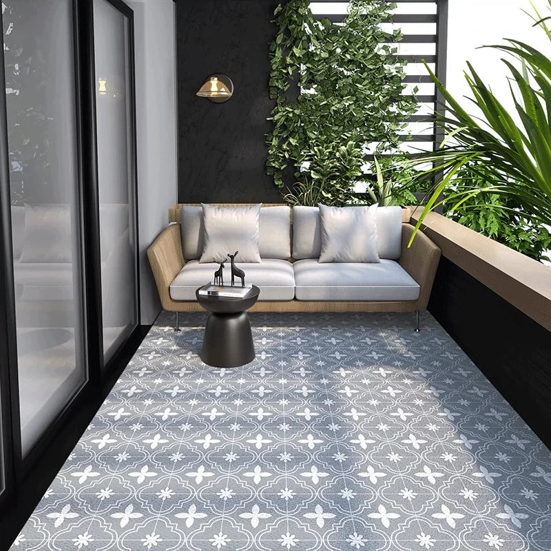 Tapis de sol en PVC aspect cuir antidérapant pour cuisine, balcon ou salon, motif géométrique, design moderne | Sansoti