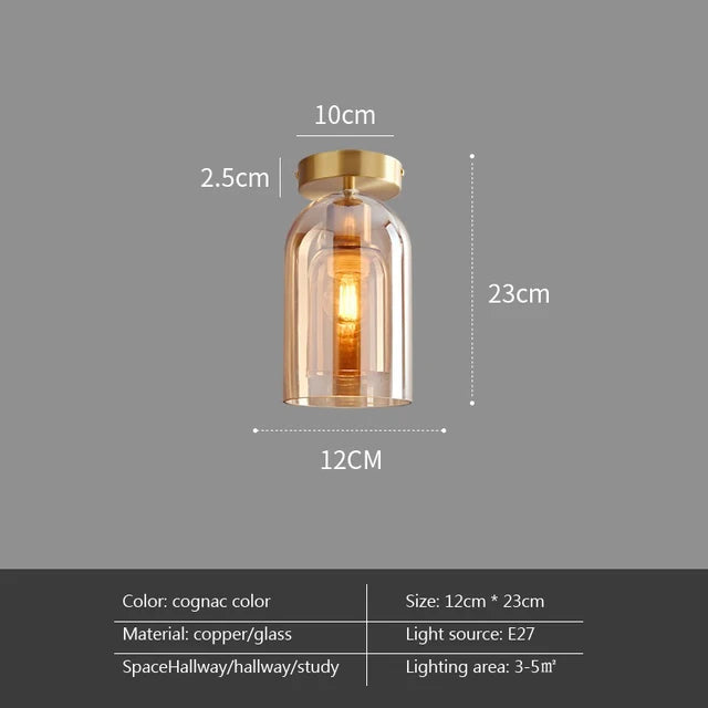 Moderne LED plafondlamp van glas – design plafondverlichting met E27 fitting voor woonkamer, slaapkamer en keuken | Sansoti