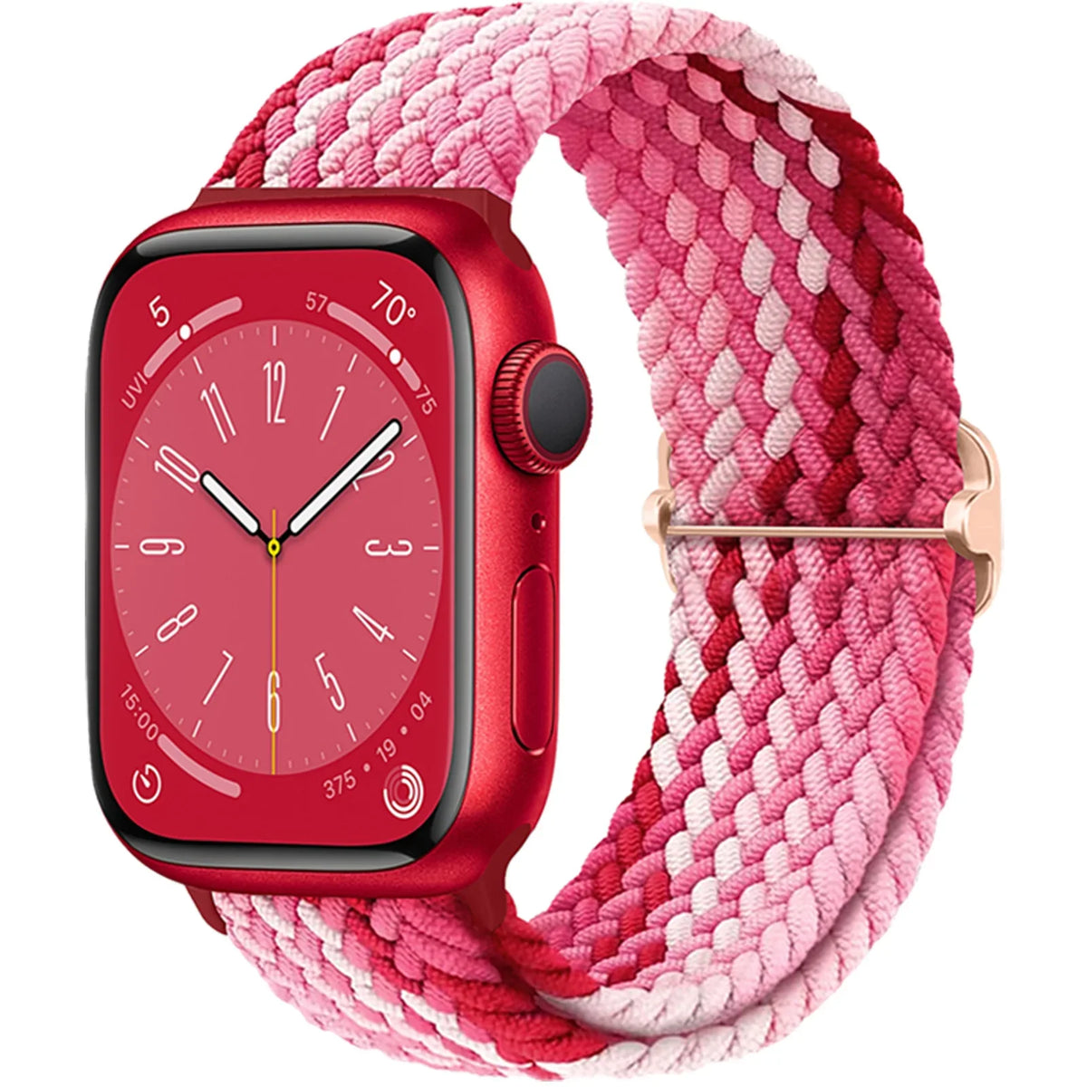 Elastisch gevlochten nylon smartwatch-bandje, 38–49 mm, verstelbaar en ademend, sportband voor Apple Watch | Sansoti
