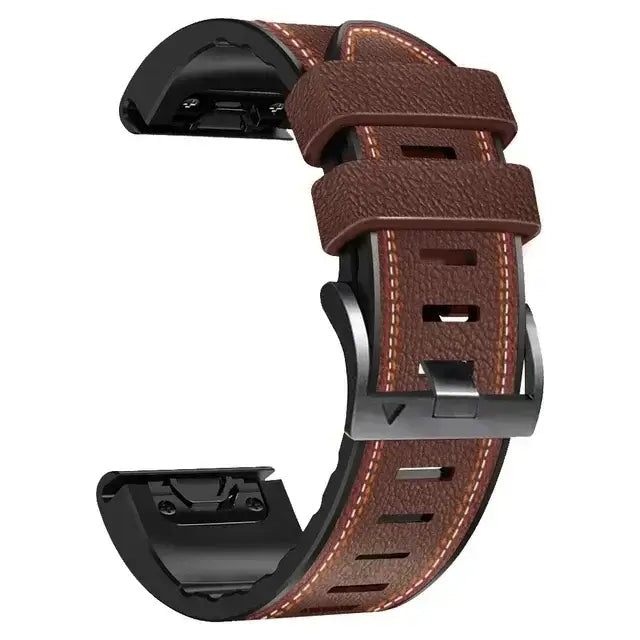 Smartwatch-Armband aus Leder-Silikon-Mix, 22 mm, 26 mm, wasserdicht, QuickFit, Uhrenarmband für Sport und den täglichen Gebrauch | Sansoti