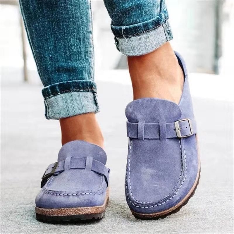 Retro Suède Slippers met Comfortabel Voetbed Zwart Groen Khaki Oranje Paars Maat 35-42 Dames Heren Unisex | Sansoti