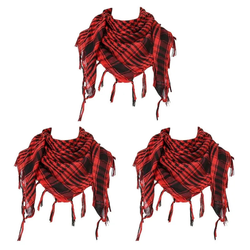 Bufanda de punto tradicional 100x100 cm con flecos para hombre y mujer, cálida y cómoda, de tejido suave para el invierno | Sansoti