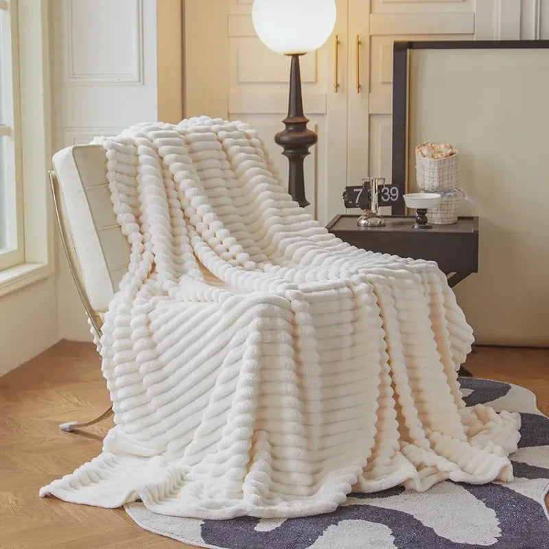 Zacht Koraalvlies Plaid Fleece Deken Winter Warm Woonkamer Bank Bed Slaapkamer Decoratief Knuffelplaid | Sansoti