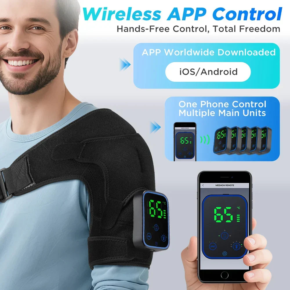 Electric Joint Massager with Heat and Vibration for Shoulder Elbow Knee Pain Relief App Control | Sansoti