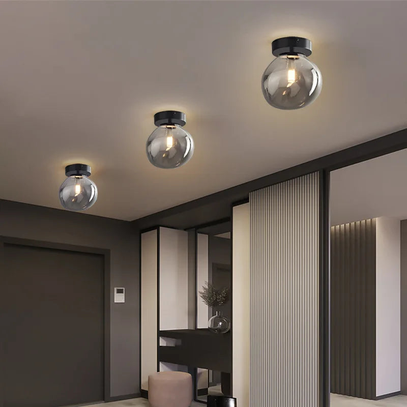 Moderne LED plafondlamp van glas – design plafondverlichting met E27 fitting voor woonkamer, slaapkamer en keuken | Sansoti