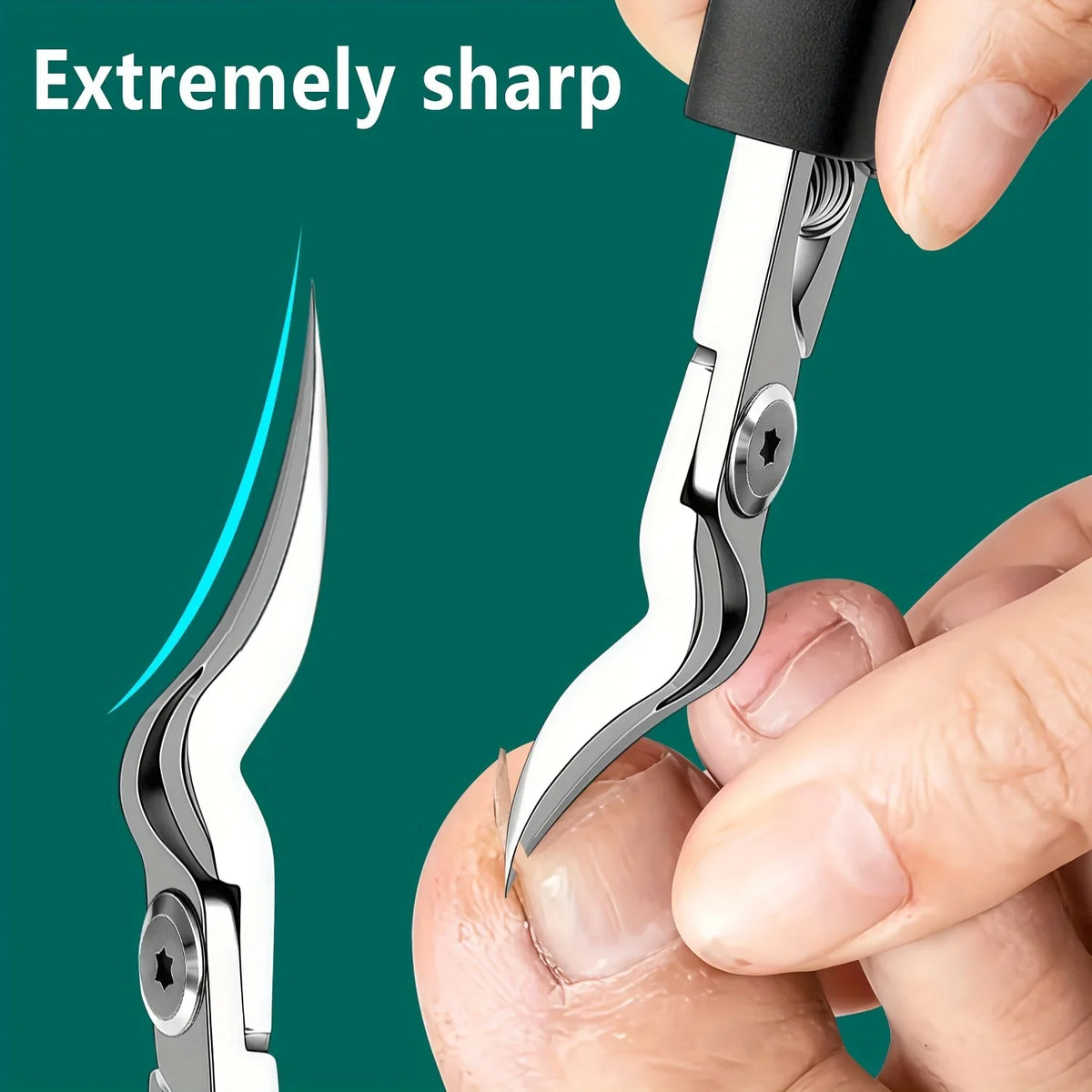 Steel Toenail Clippers with Serrated Blade for Thick Ingrown Nails, Unisex Pedicure Tool for Feet | Sansoti