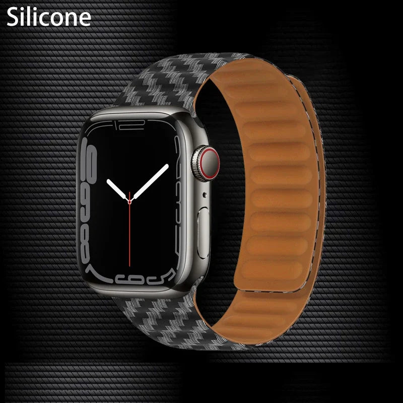 Lederarmband mit magnetischem Verschluss, 38–49 mm, verstellbares Smartwatch-Zubehör, stilvolles Armband | Sansoti