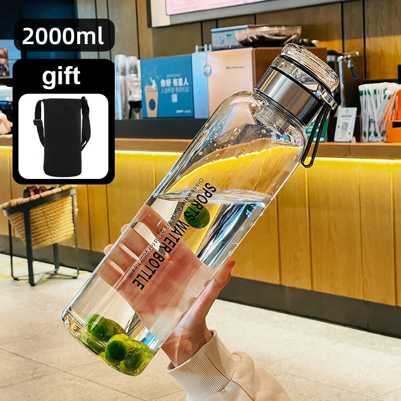 Grote Waterkan 2 Liter Transparant – Praktische Drinkfles voor Melk, Sap & Water | Sansoti