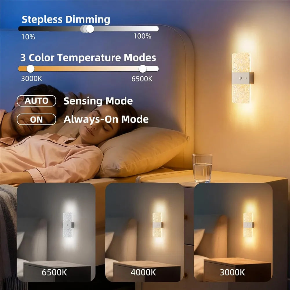 Draadloze LED Wandlamp Set 2 Stuks met Bewegingssensor USB Dimbaar Magnetisch Nachtlampje Slaapkamer | Sansoti
