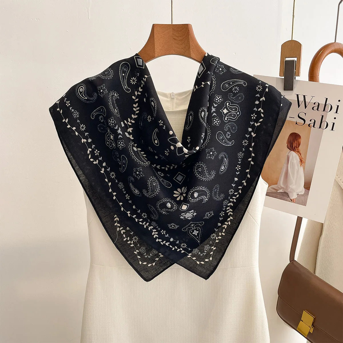 Square Bandana 68x68cm Cotton Print Headscarf for Women, Hair and Neck Scarf, Multifunctional, Four Seasons | Sansoti