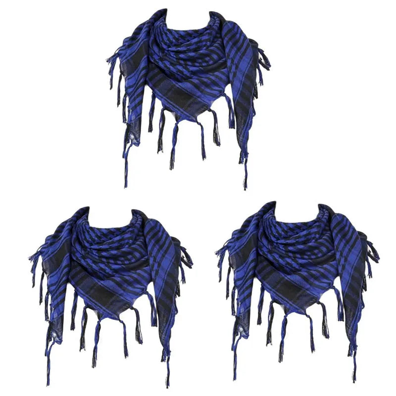 Bufanda de punto tradicional 100x100 cm con flecos para hombre y mujer, cálida y cómoda, de tejido suave para el invierno | Sansoti