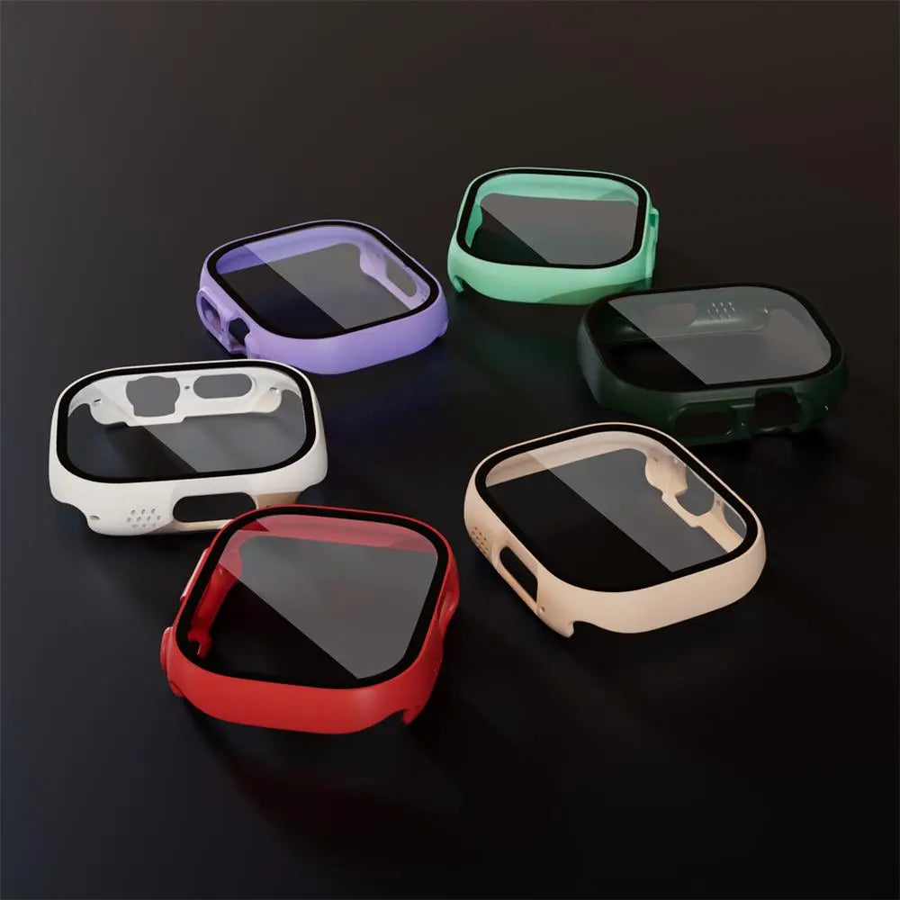 Protective Polycarbonate Glass Smartwatch Case 49mm Transparent Black Rose Gold Green Scratch-Resistant Watch | Sansoti