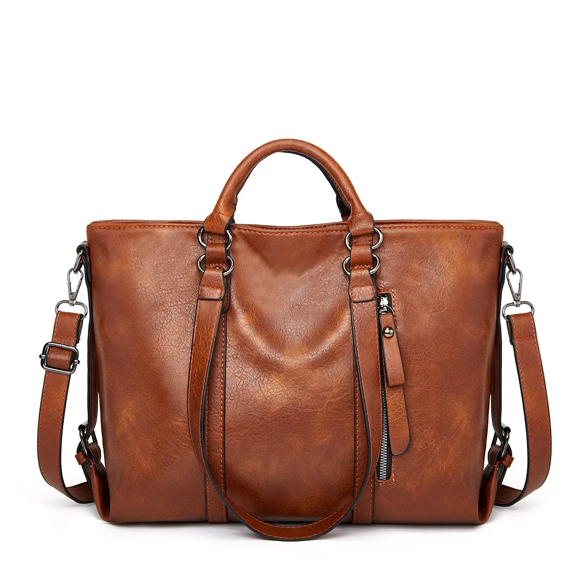 Leren Schoudertas Groot Dames Ruime Shopper Vintage Handtas Bruin Zwart Blauw Casual Dagelijks Werk Stijlvol | Sansoti