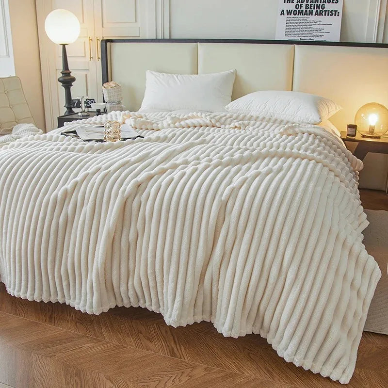 Zacht Koraalvlies Plaid Fleece Deken Winter Warm Woonkamer Bank Bed Slaapkamer Decoratief Knuffelplaid | Sansoti