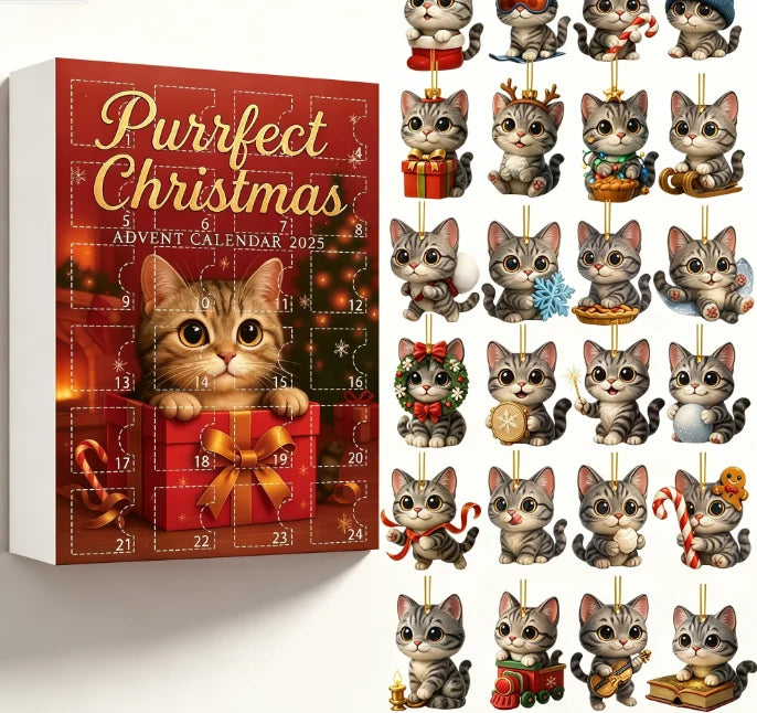 Adventskalender Honden Ornamenten 24 stuks Acryl Kerstdecoratie Hondenliefhebbers Kerstboom Feestdagen | Sansoti