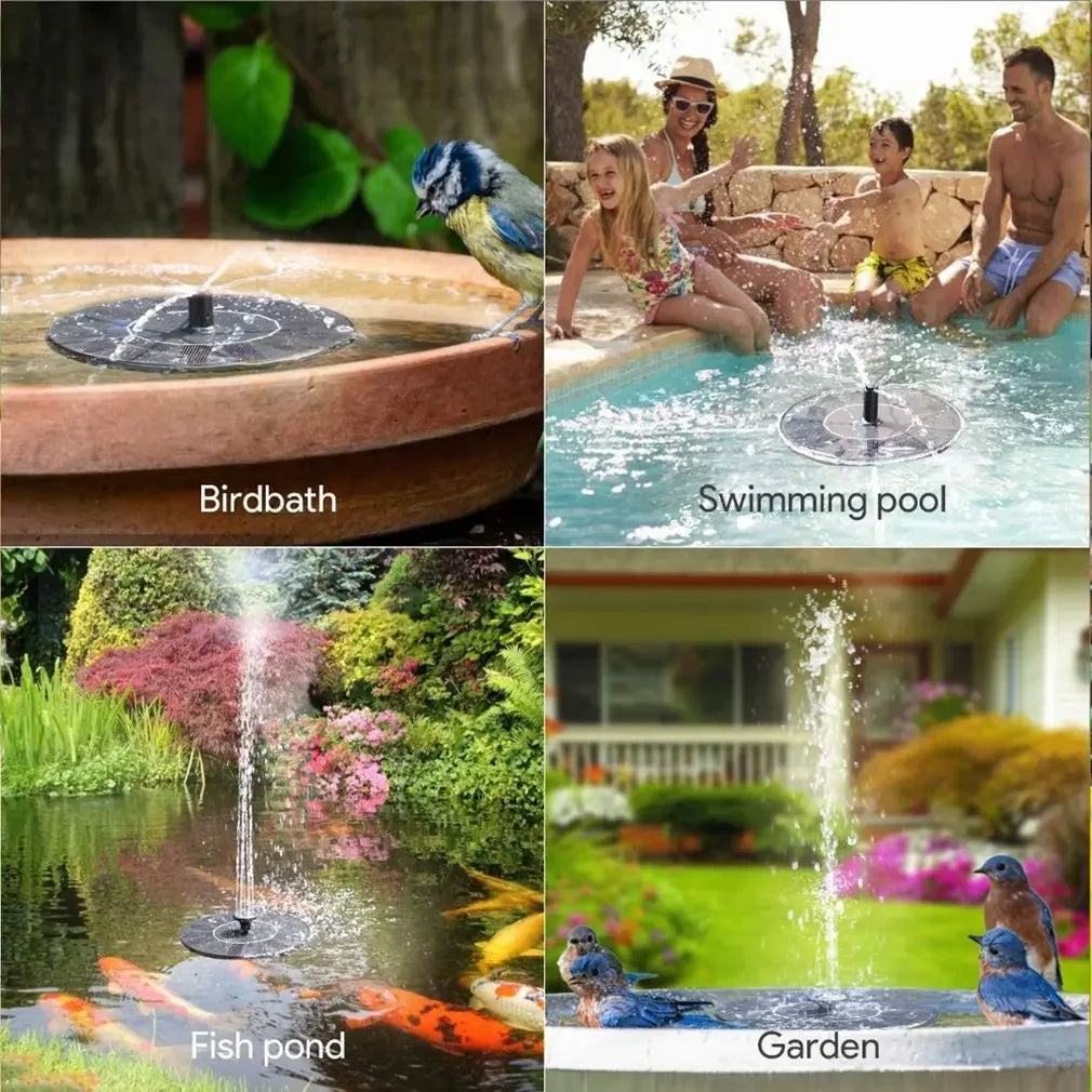 Zonne-energie Tuinfontein met Drijvend Design – Milieuvriendelijke Waterornament voor Vijver en Tuindecoratie | Sansoti