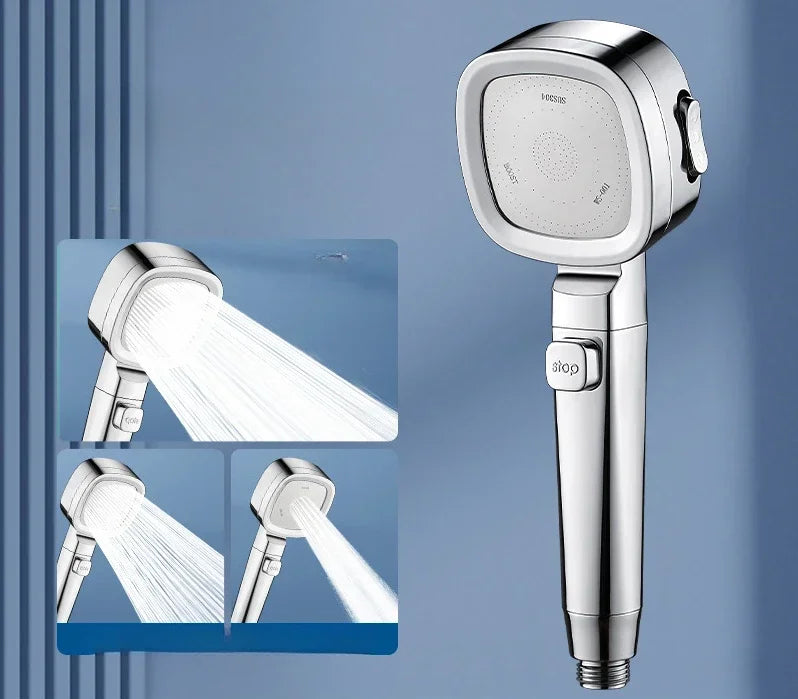 Handdouche 3 Standen Waterbesparend ABS Verstelbaar Stopknop Massage Eco Douchekop Badkamer Wellness | Sansoti