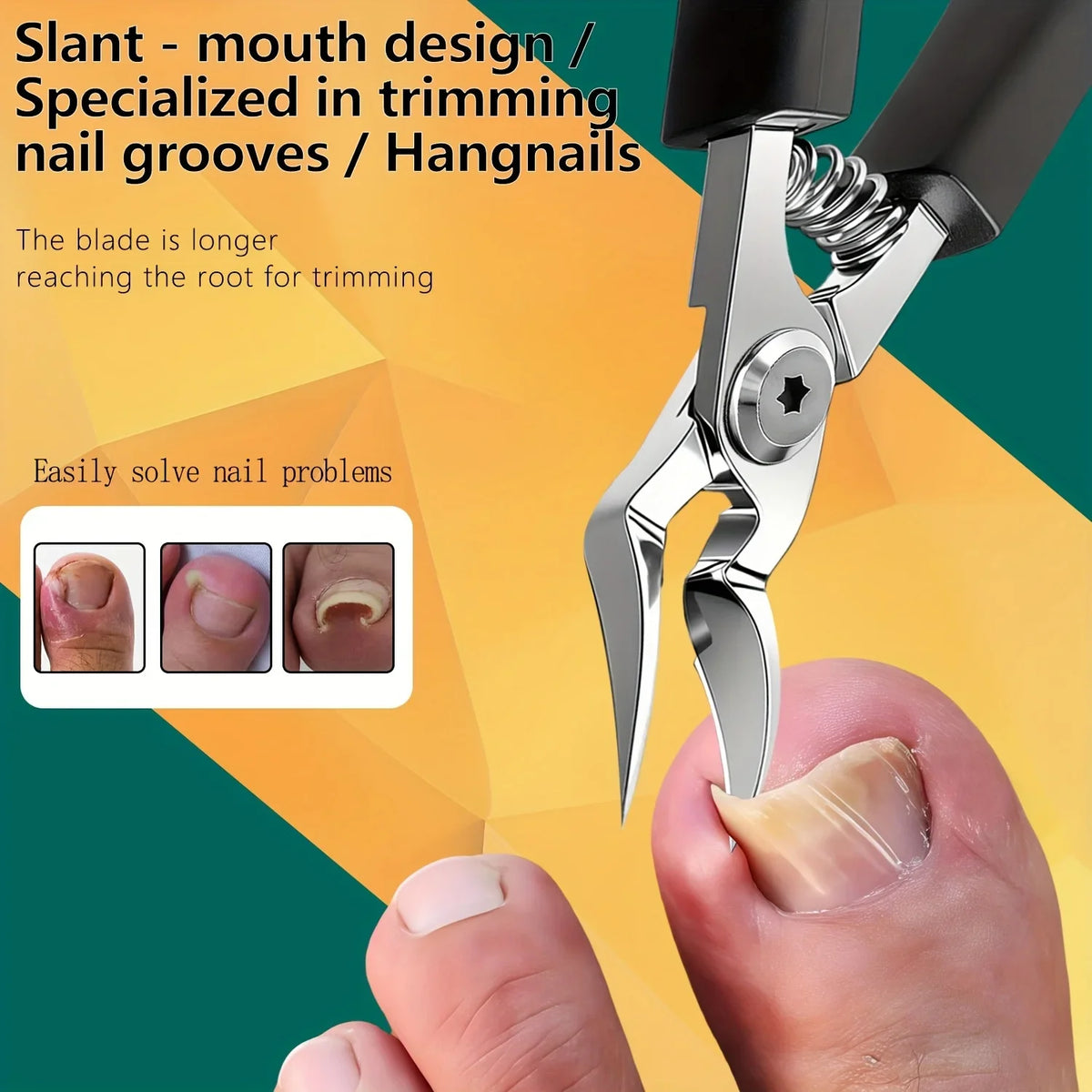 Steel Toenail Clippers with Serrated Blade for Thick Ingrown Nails, Unisex Pedicure Tool for Feet | Sansoti