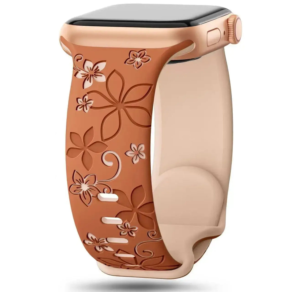 Silikonarmband für Smartwatch mit Blumenmuster, verstellbar, sportlich, komfortabel, für den täglichen Gebrauch | Sansoti