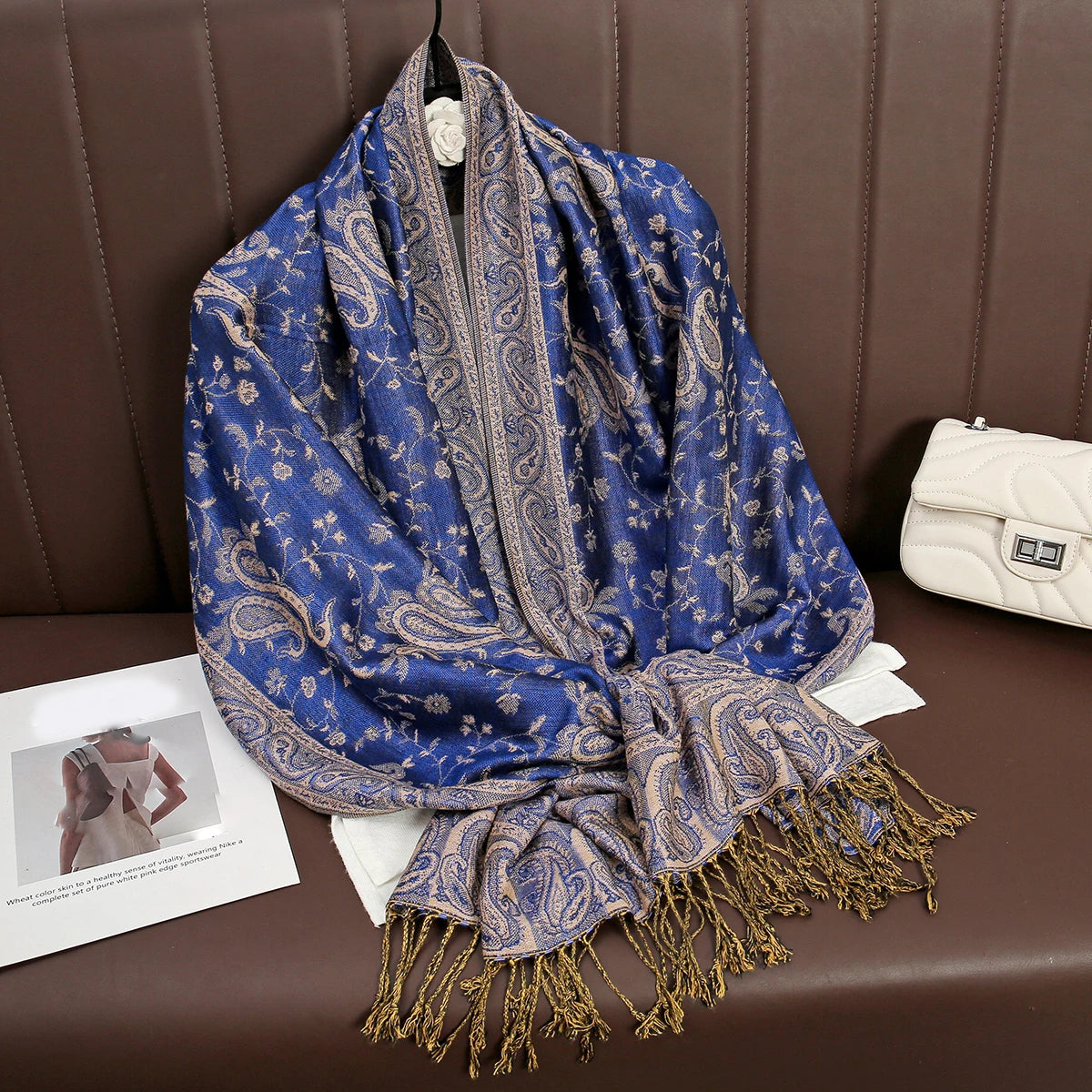 Pashmina Wrap Cashmere-look Women's 70x190cm Soft Winter Scarf Four Seasons Warm Foulard Elegant Scarf | Sansoti
