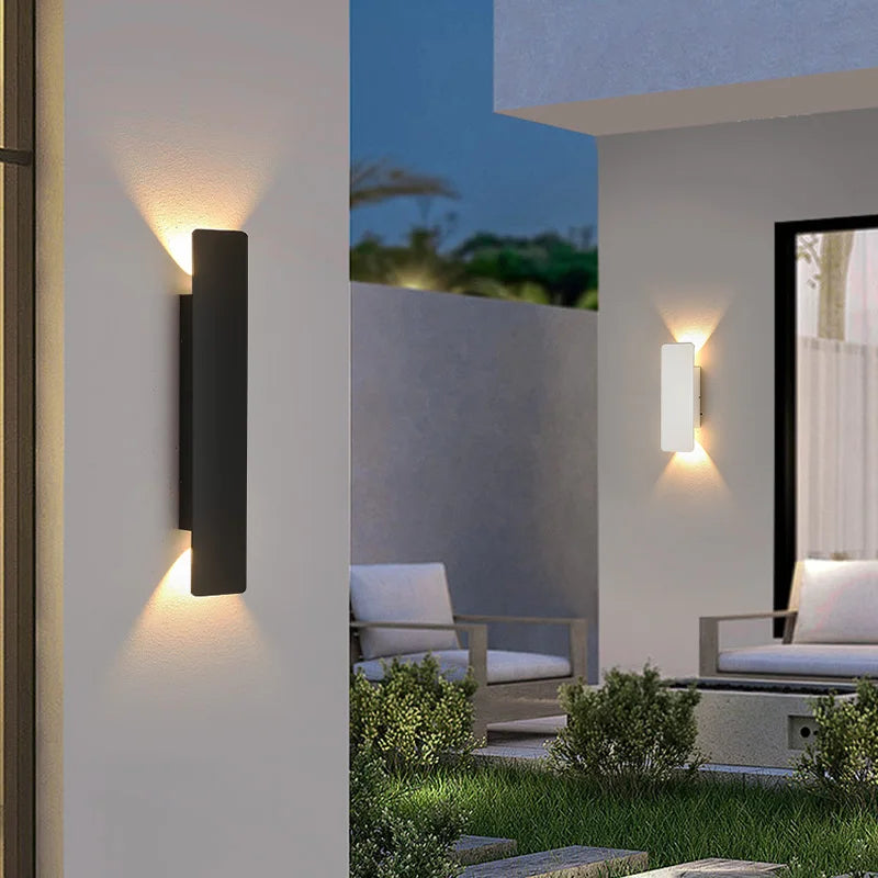 Aluminium-Außenwandleuchte mit LED, 18 W, schwarz, wasserdicht, IP65, moderne Beleuchtung für Terrasse, Garten und Balkon | Sansoti