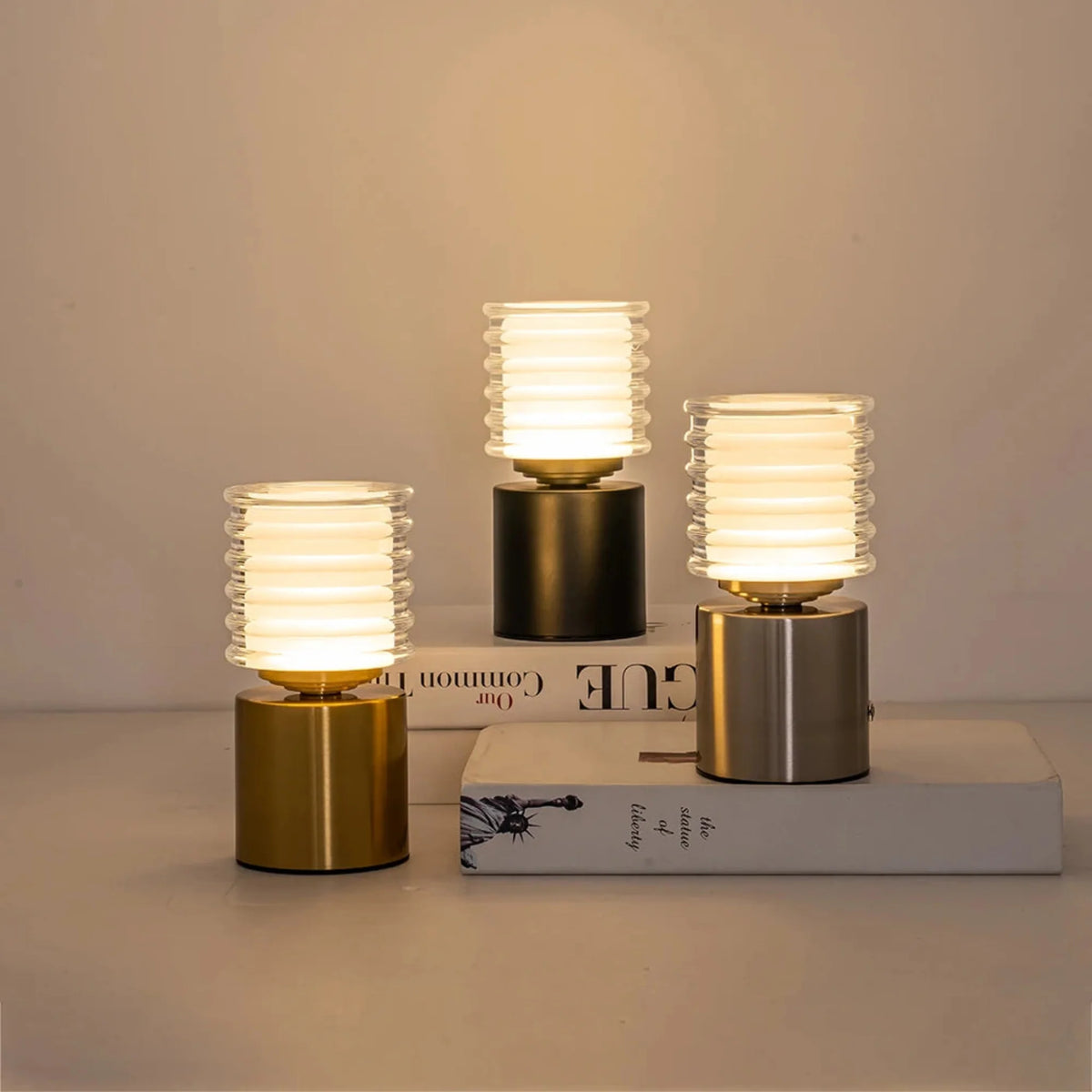Portable rechargeable LED table lamp with touch control, dimmable adjustable color temperature ambient light | Sansoti