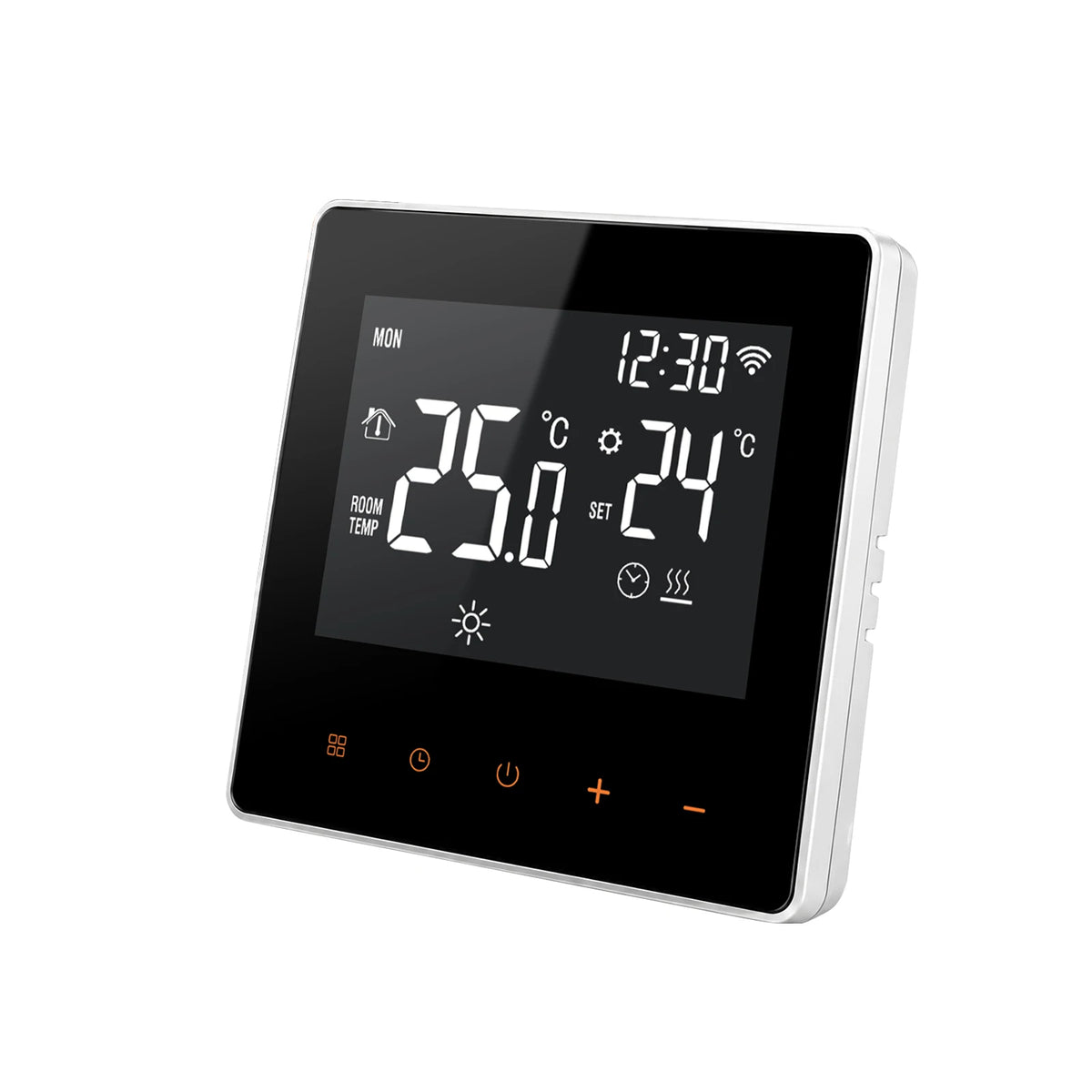 Thermostat WiFi intelligent 16 A pour chauffage au sol avec écran tactile, régulateur de température, commande par application et affichage numérique | Sansoti