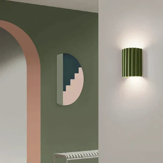 Wandlamp Resin Geribbeld Groen Woonkamer Slaapkamer Hal LED Wandverlichting Moderne Muurlamp Decoratief | Sansoti