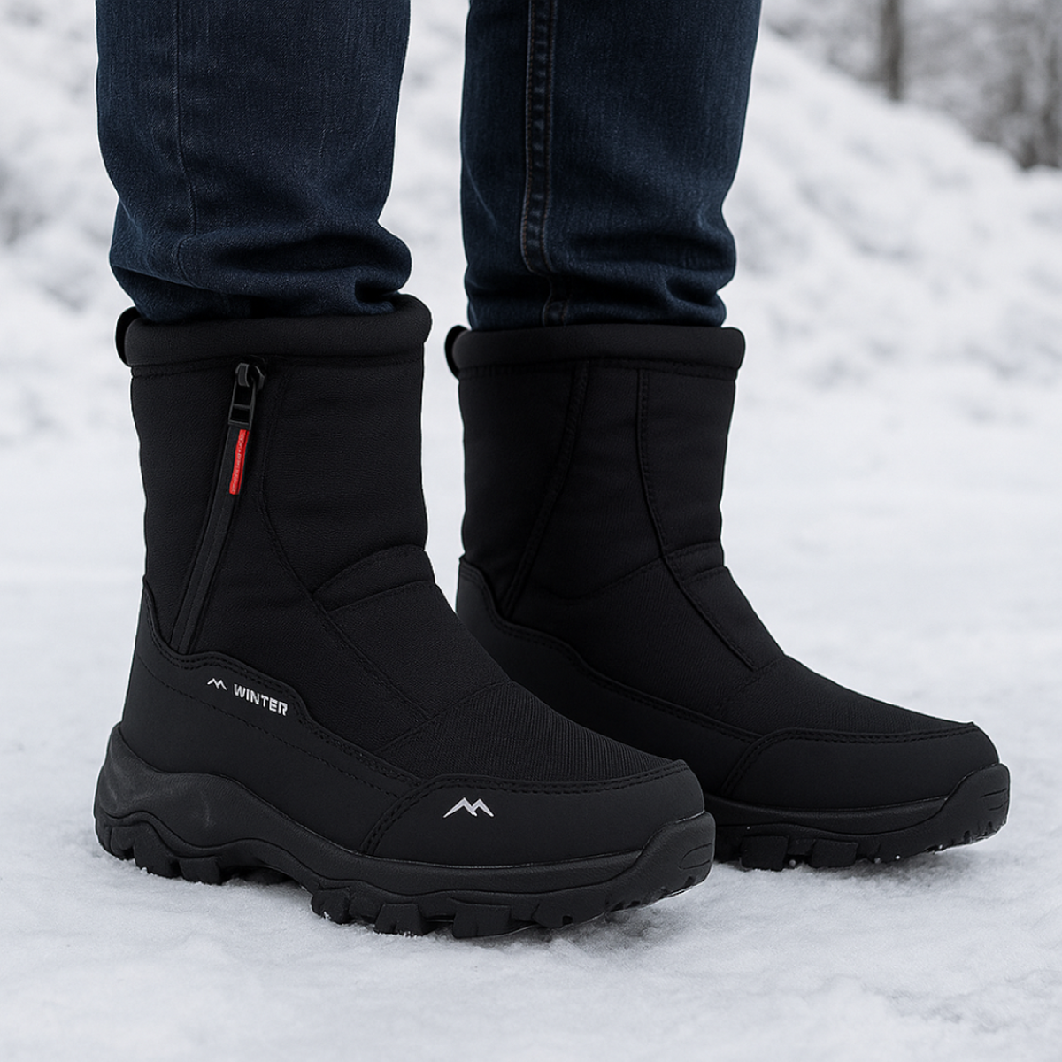 Lined Women's Winter Boots Waterproof Snow Boots Non-Slip Warm Lined Oxford Material Snow Boots | Sansoti