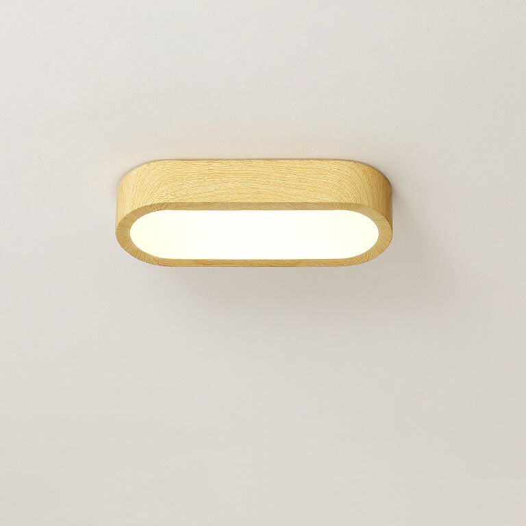 Plafondlamp Hout met Ingebouwde LED 8W – Moderne Flush Mount Verlichting in Natuurlijke Houtnerf Finish | Sansoti