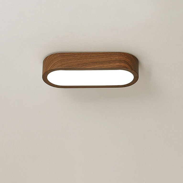 Plafondlamp Hout met Ingebouwde LED 8W – Moderne Flush Mount Verlichting in Natuurlijke Houtnerf Finish | Sansoti