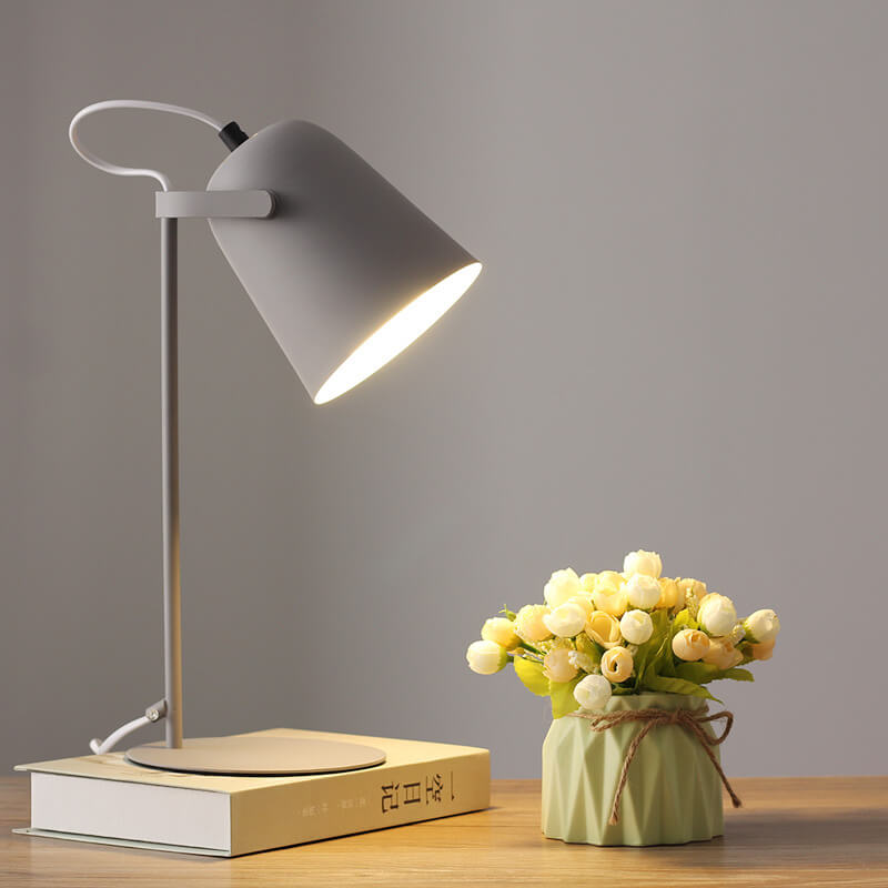 Scandinavische Tafellamp Emmervorm E27 Fitting 35cm Hoog Ijzer 6 Kleuren Sfeerlicht Slaapkamer Woonkamer | Sansoti