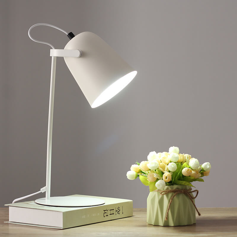 Scandinavische Tafellamp Emmervorm E27 Fitting 35cm Hoog Ijzer 6 Kleuren Sfeerlicht Slaapkamer Woonkamer | Sansoti