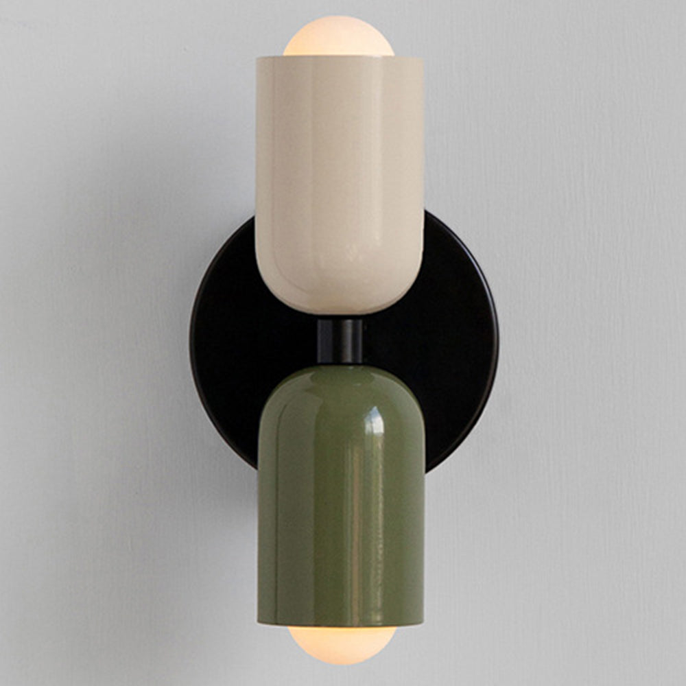 Louvel Wandleuchte Glas Doppellichtpunkt Grün Wandbeleuchtung Wohnzimmer Schlafzimmer modernes Design Up Down Beleuchtung kompakt 12 cm | Restfield